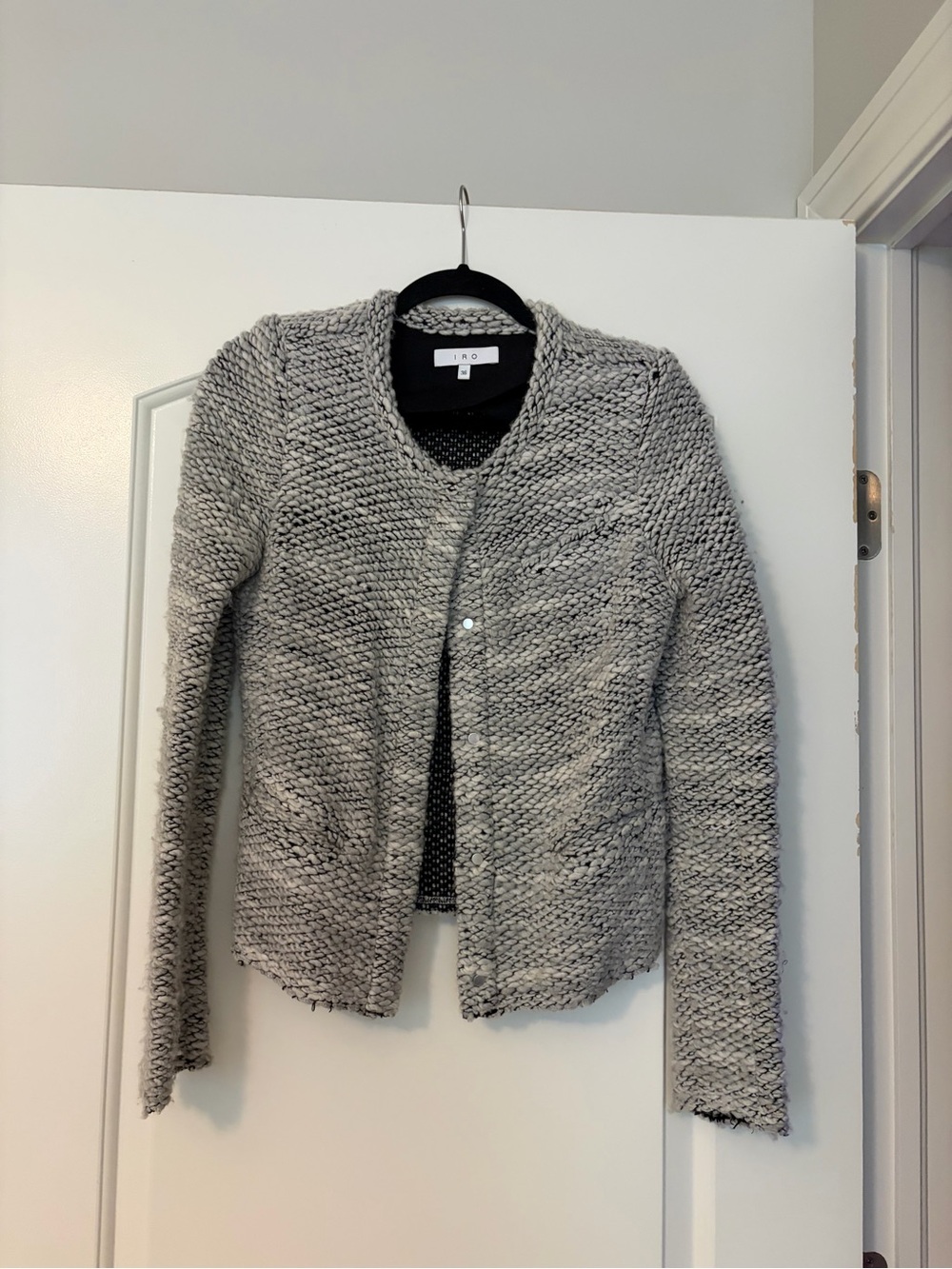 IRO Light Gray Chunky Knit Blazer